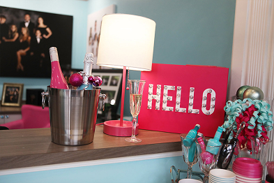 Savage Beauty studio refreshment area
